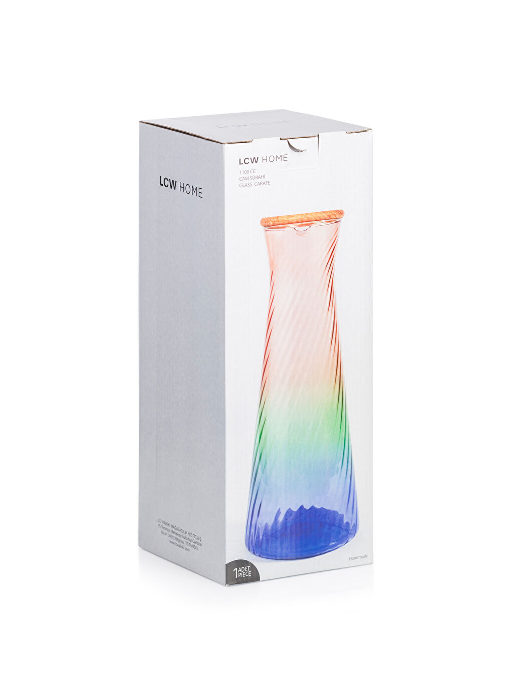 Karışık Ahşap Kapaklı Cam Sürahi 1100 ml-3