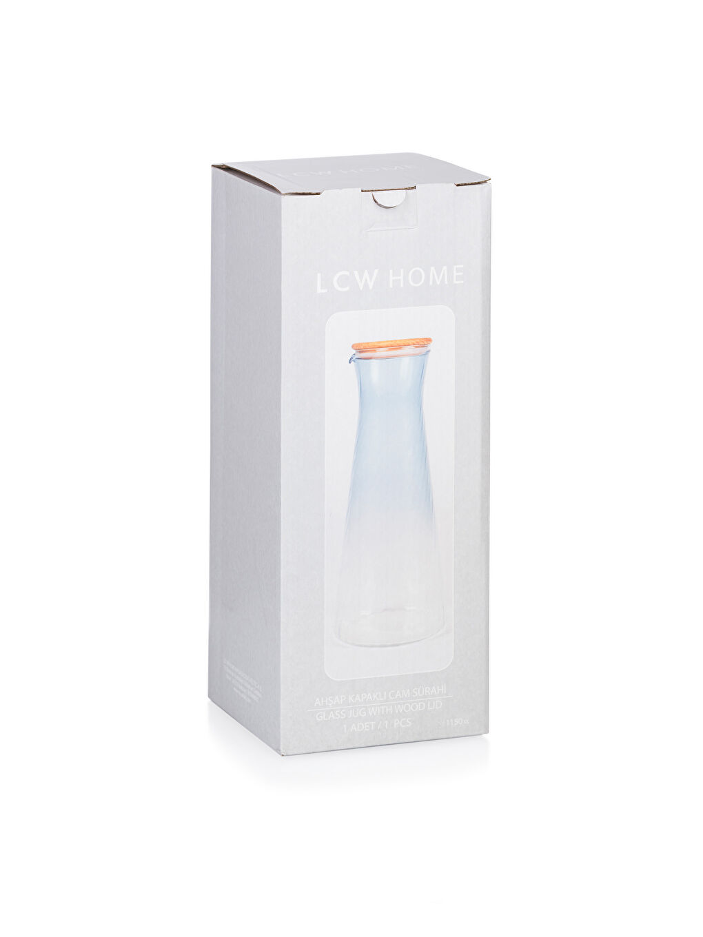 Mavi Ahşap Kapaklı Cam Sürahi 1100 ml-3