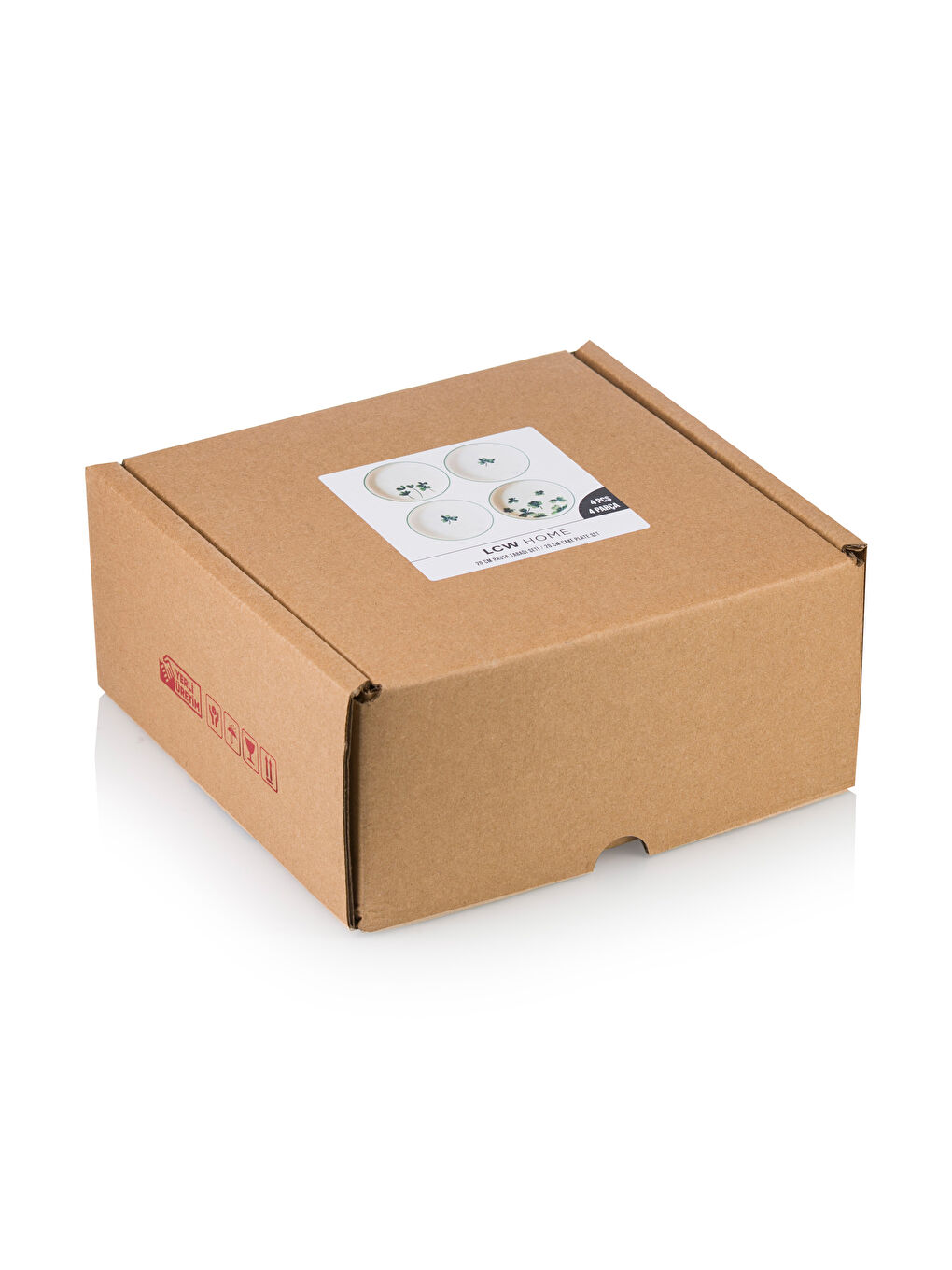 Assiette à gâteau en céramique imprimée Lot de 4 pièces 20 cm-3