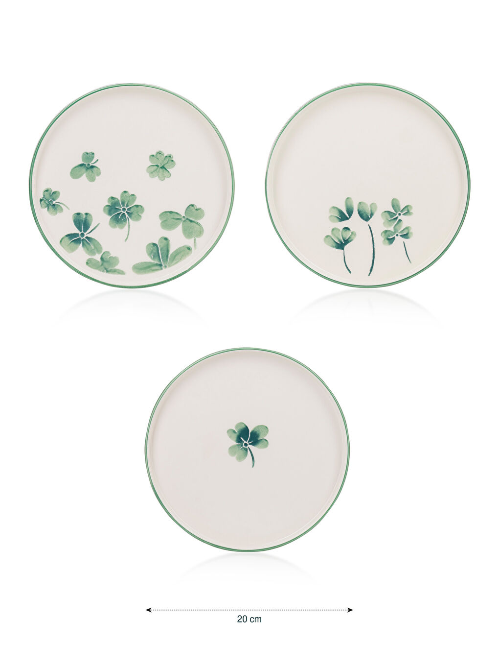 Assiette à gâteau en céramique imprimée Lot de 4 pièces 20 cm-4