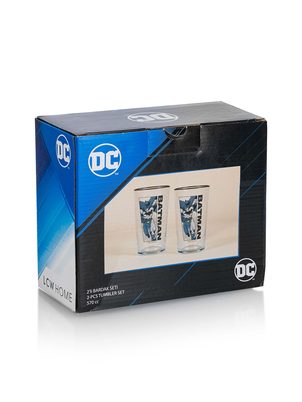 LCW HOME Siyah Batman Baskılı Cam Bardak 2'li 570 ml - 3