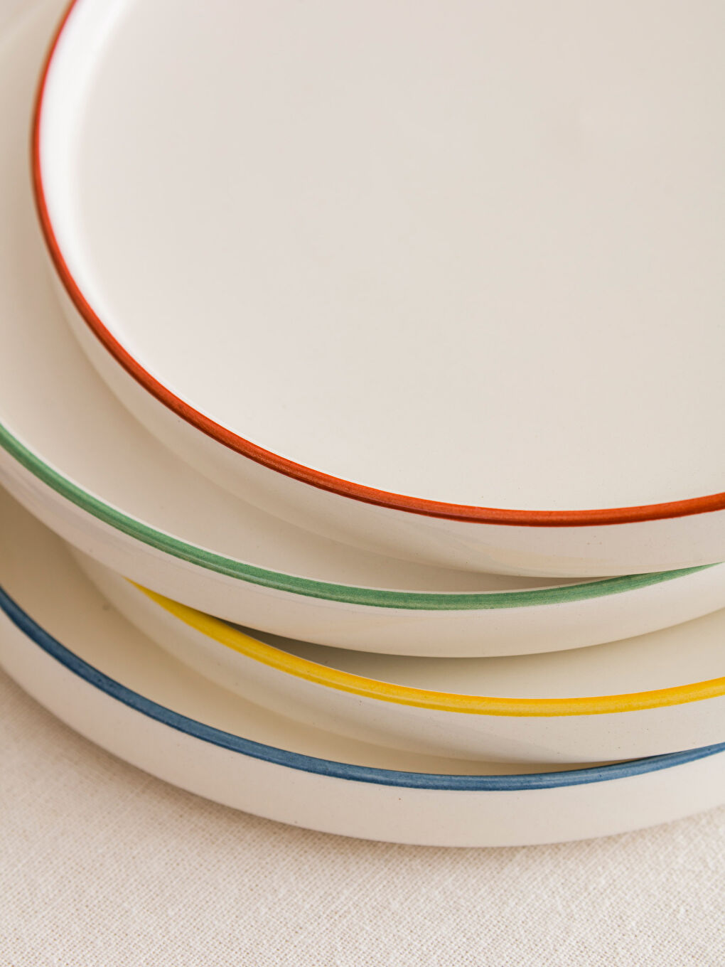 Karışık Düz Seramik Tabak Seti 4'lü 20 cm-2