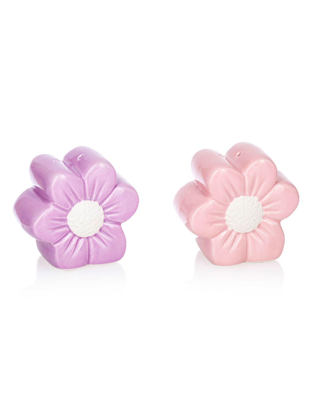 Pembe Çiçek Figürlü Tuzluk ve Biberlik-4