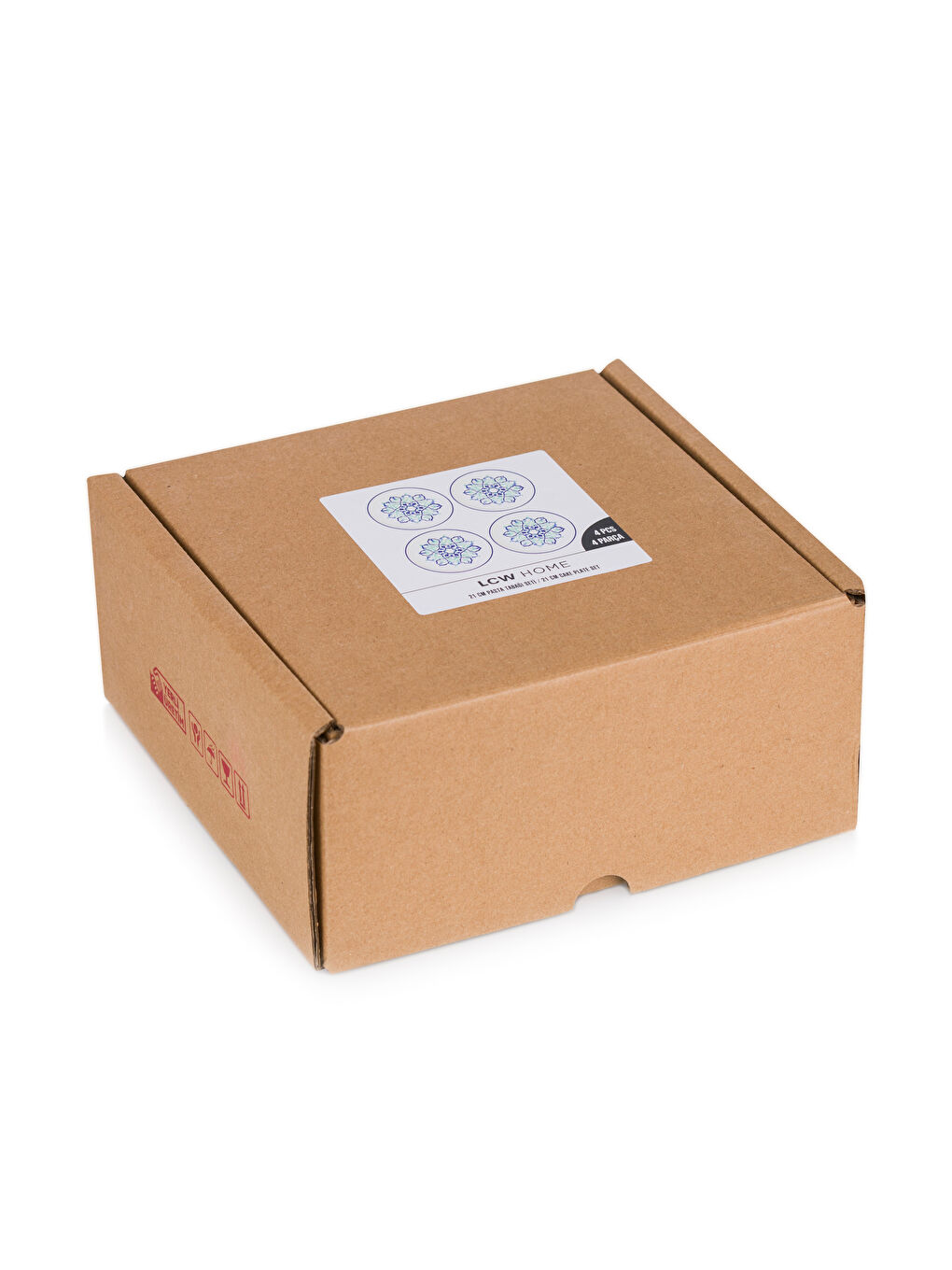 Mavi Baskılı Seramik Pasta Tabağı 21 cm-3