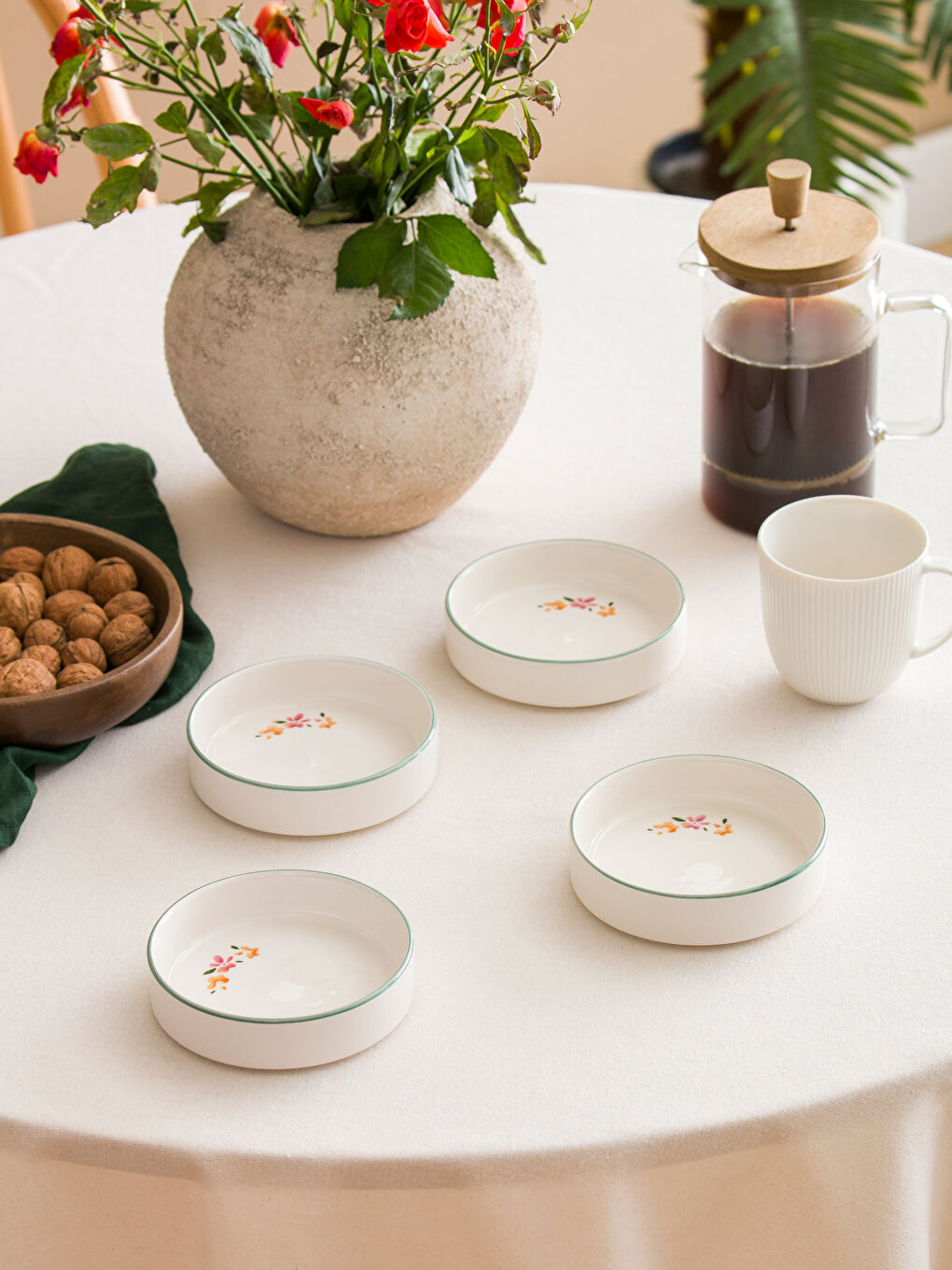 Flower Printed Ceramic Bowl Set-1