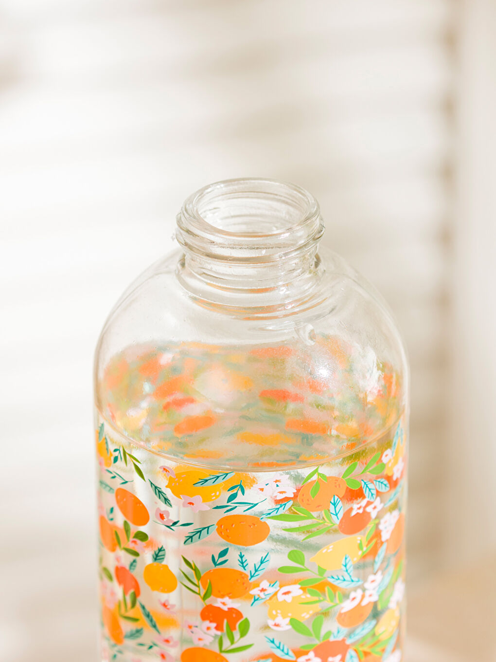 Karışık Çiçek Baskılı Cam Şişe 650 ml-3