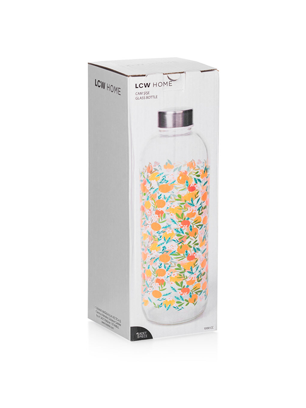 Karışık Çiçek Baskılı Cam Şişe 650 ml-4