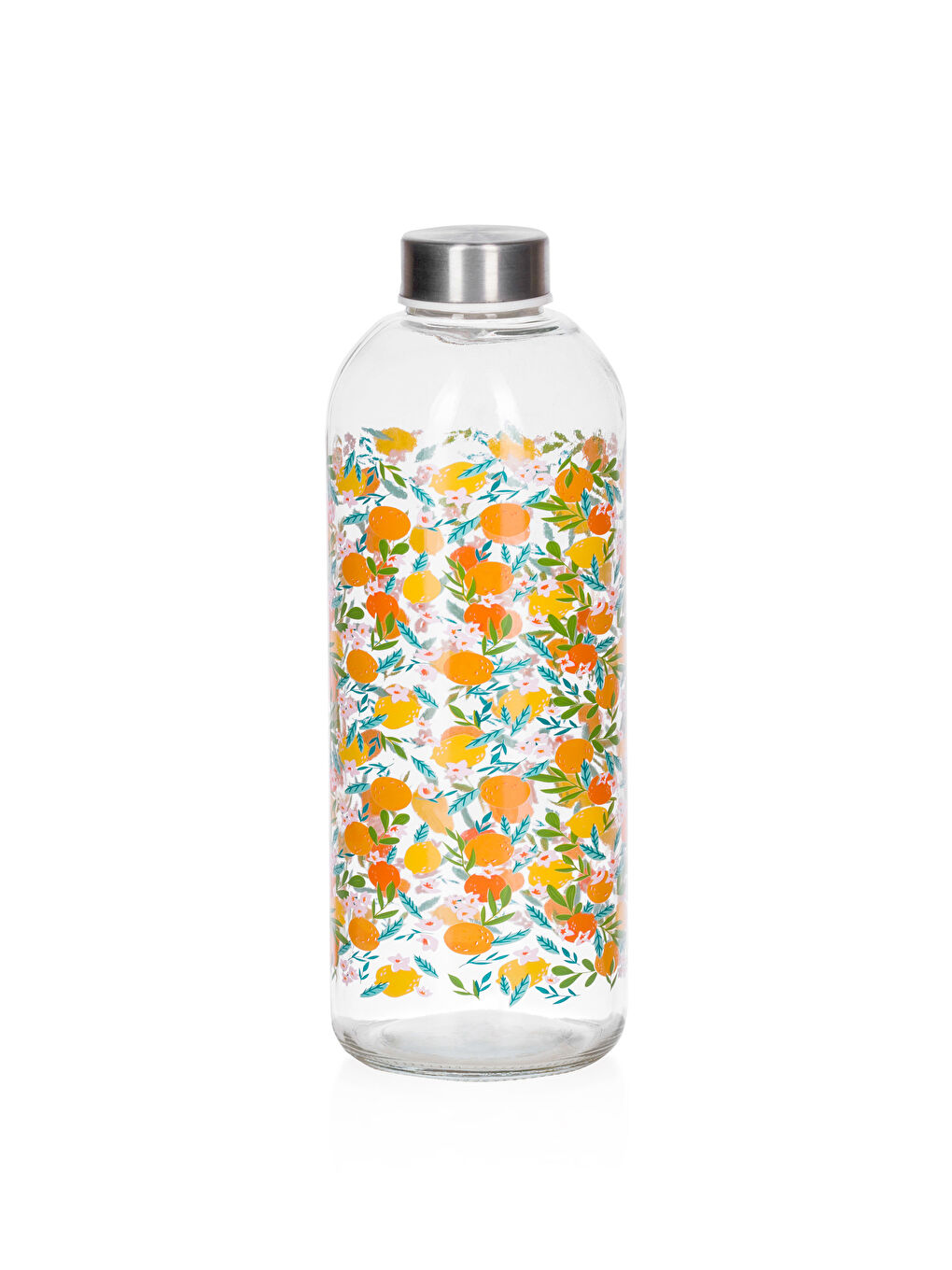 Karışık Çiçek Baskılı Cam Şişe 650 ml-5