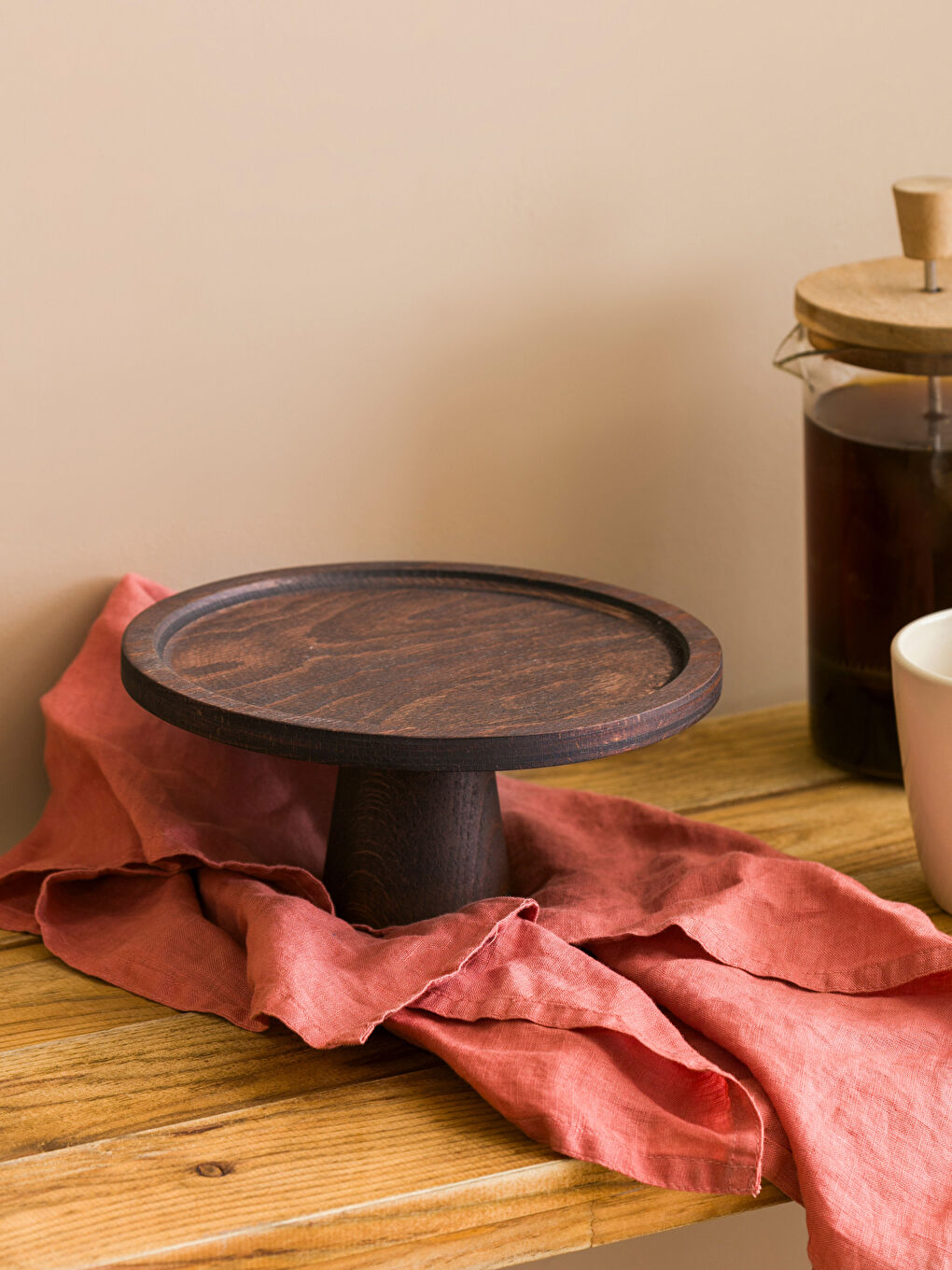 Kahverengi Ahşap Ayaklı Sunumluk 21 cm-1