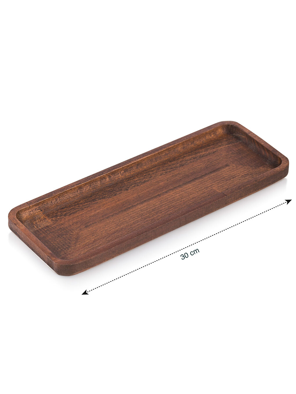 Kahverengi Düz Ahşap Sunumluk 30 cm-3