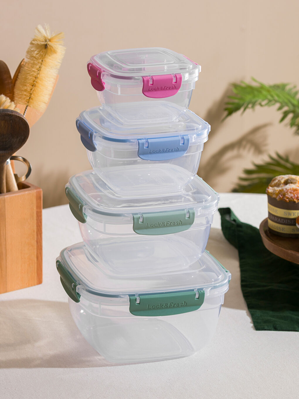 LCW HOME Lidded Storage Container 4-pack -S4HG15Z8-F9C