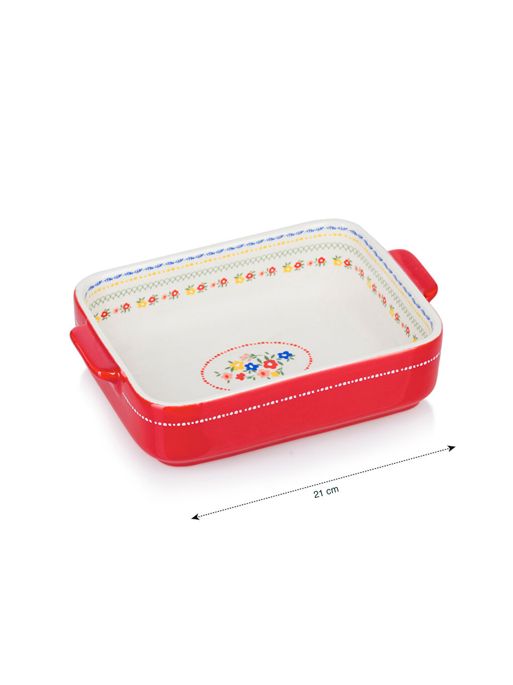 Керамическая форма для запекания с цветочным узором-3