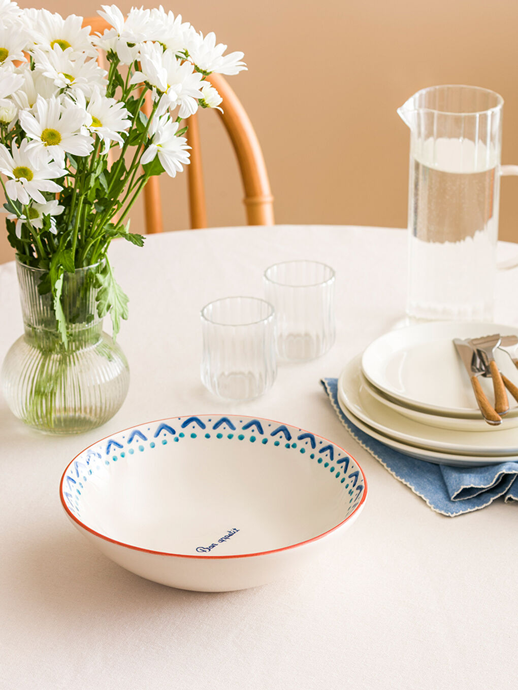 Karışık Baskılı Seramik Salata Kasesi 26 cm-1