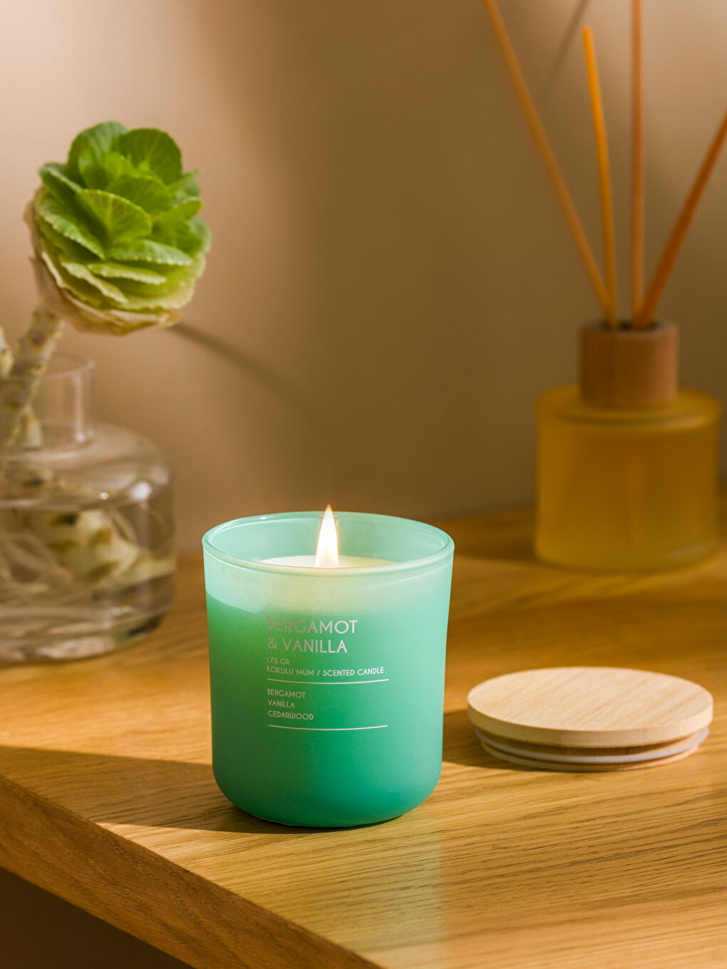 Lumânare Decorativă din Sticlă cu Miros de Bergamotă 175 g