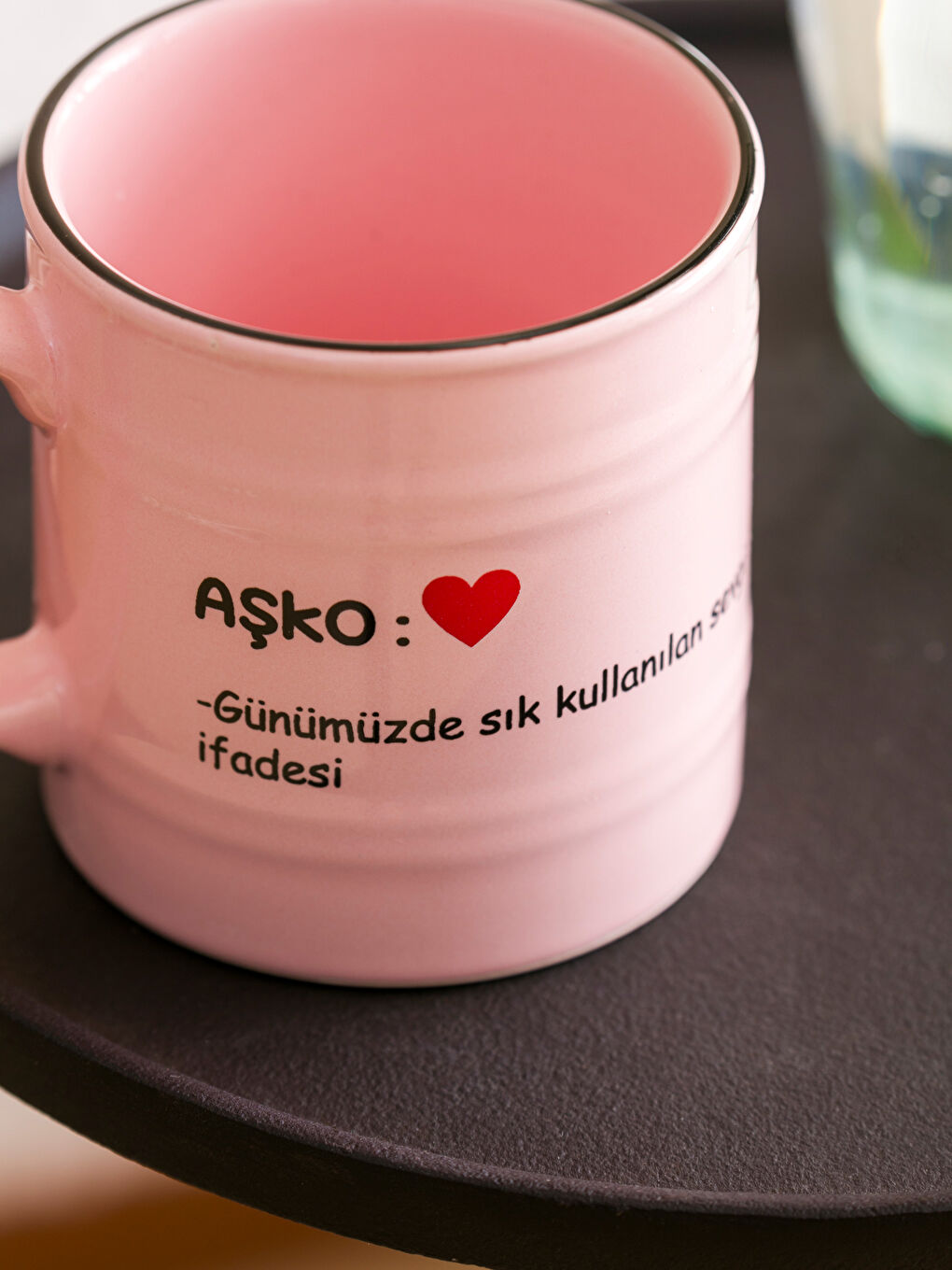 Pembe Baskılı Seramik Kupa 335 ml-2