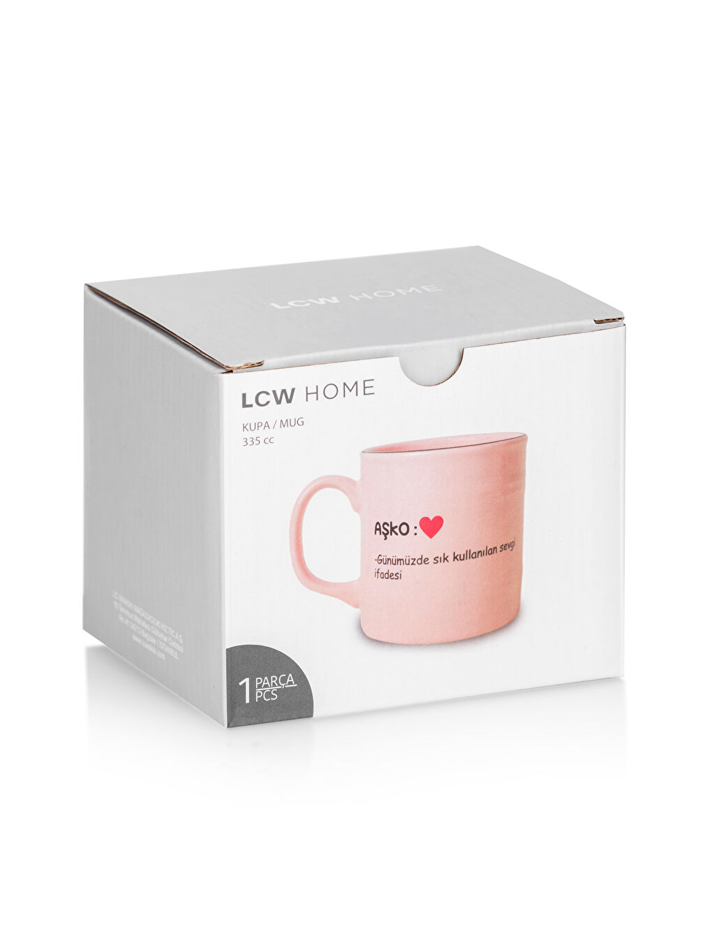 Pembe Baskılı Seramik Kupa 335 ml-3