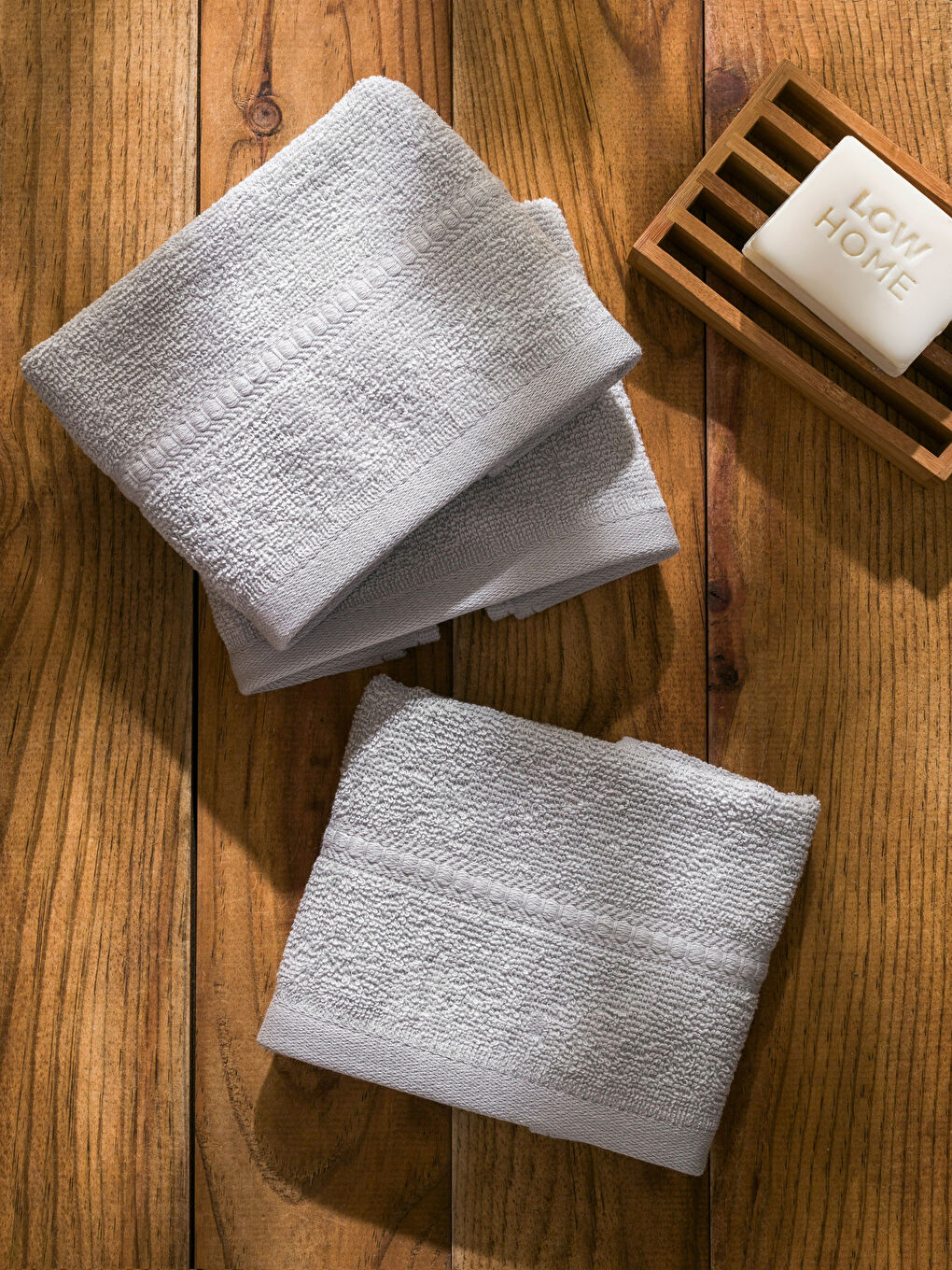 Gri Pamuklu El Havlusu Seti 3'lü-2