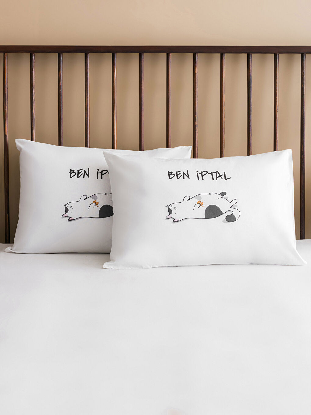 Karışık Kedi Baskılı Yastık Kılıfı 2'li 50x70 cm-1