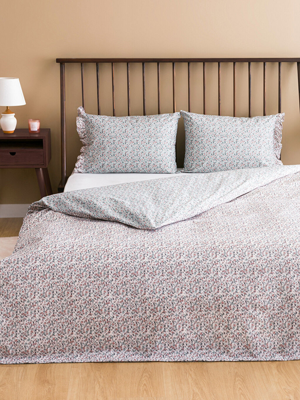 Floral Patterned Double Duvet Cover Set -S4HT42Z8-F9C
