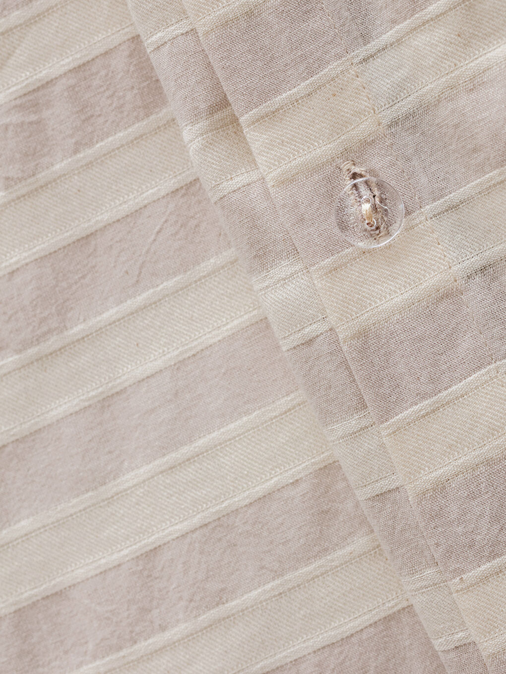 Bej Çizgi Desenli Çift Kişilik Nevresim Seti-5