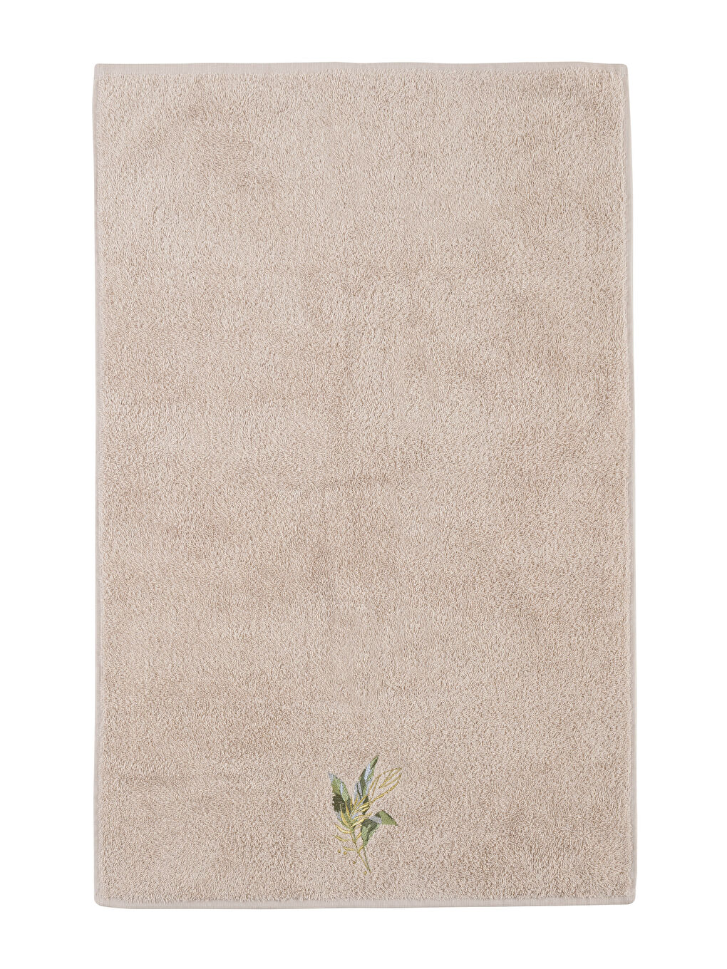 Bej Pamuklu Nakışlı Yüz Havlusu 50x80 cm-4