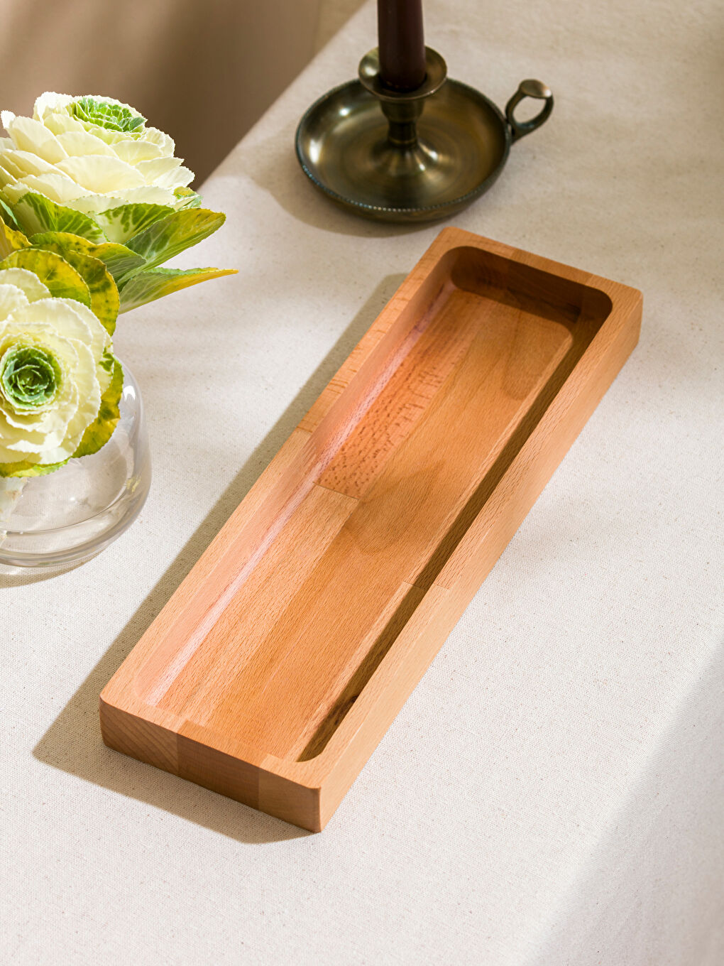 Kahverengi Ahşap Organizer 10x33x3 cm