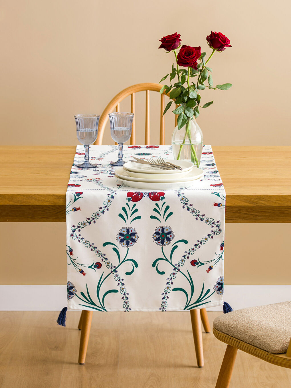 Floral Printed Runner 45x150 cm -S4I379Z8-F9C
