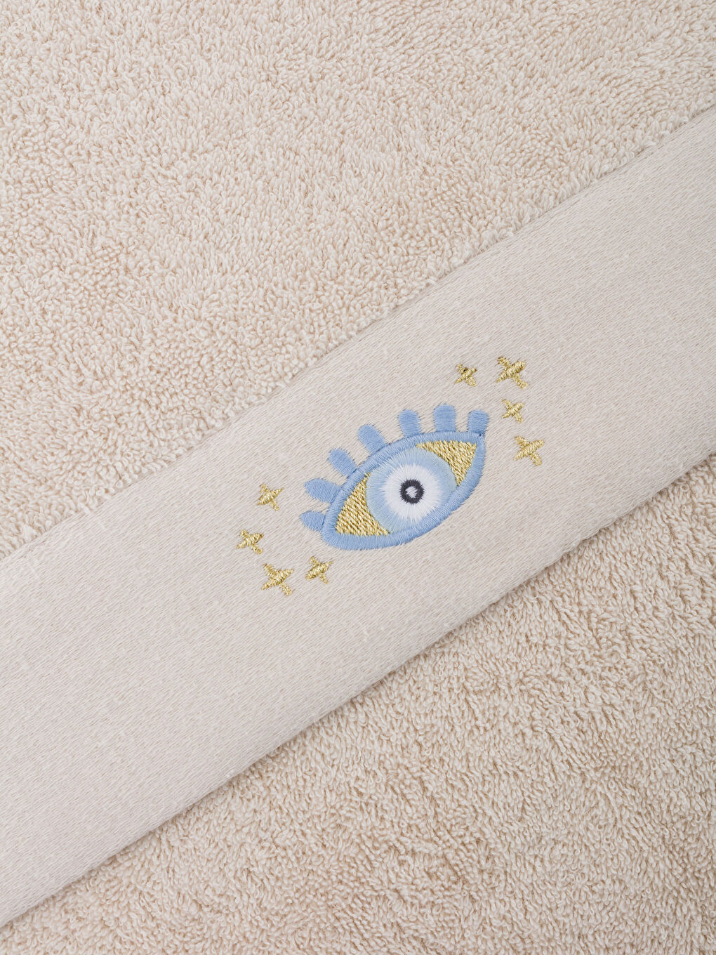 Karışık Pamuklu Göz Nakışlı Yüz Havlusu 50x80 cm-3