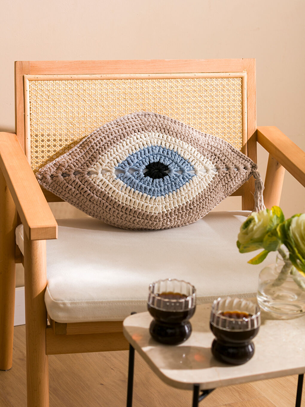 Eye Embroidered Filled Cushion -S4I577Z8-HEG
