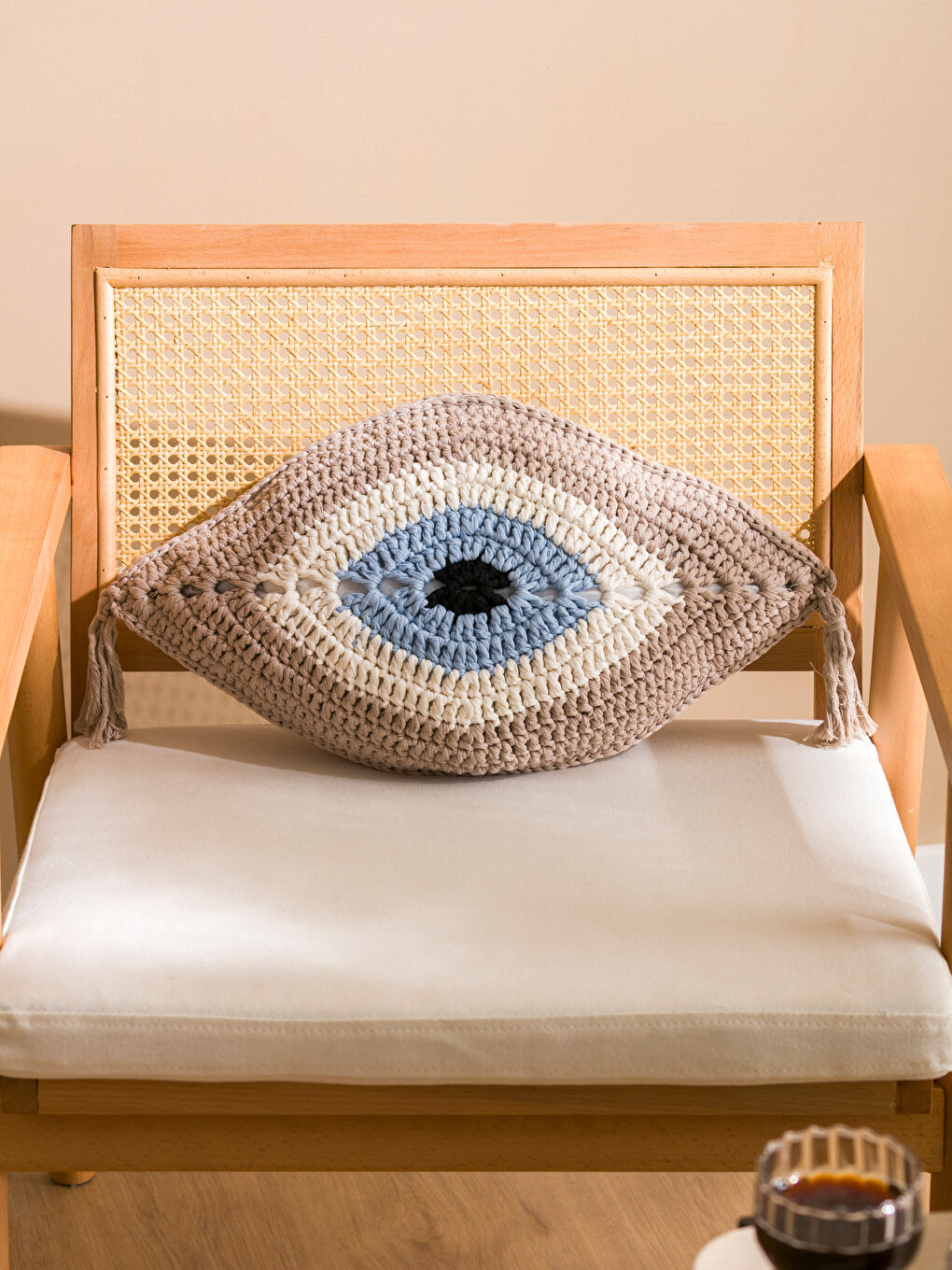 Eye Embroidered Filled Cushion -S4I577Z8-HEG