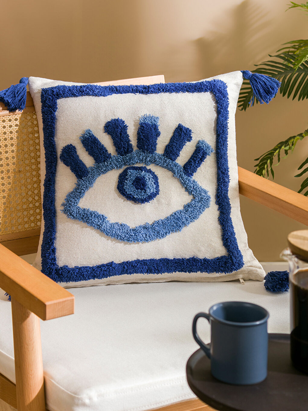 Eye Embroidered Cushion Cover 45x45 cm -S4IB87Z8-LQQ