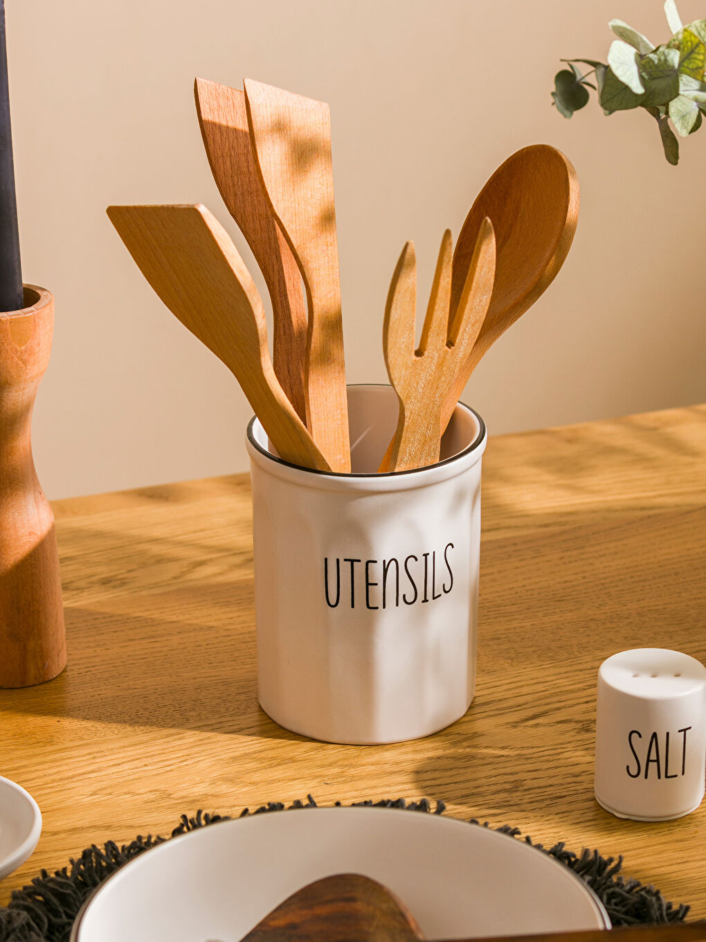 Siyah Seramik Baskılı Kaşıklık