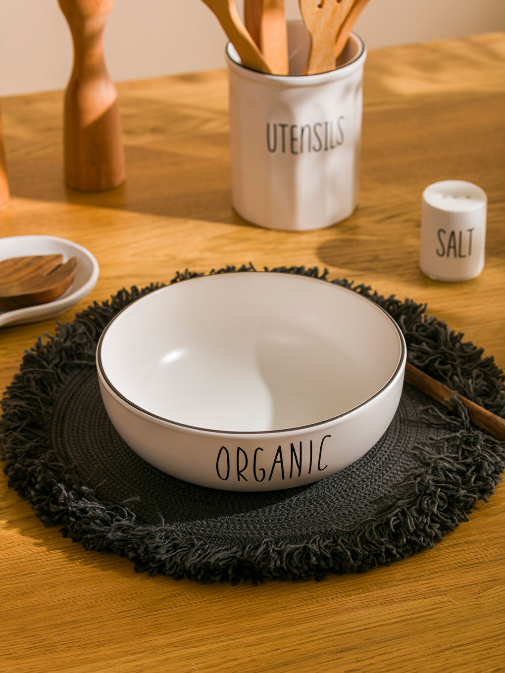 Printed Ceramic Salad Bowl 20 cm-1