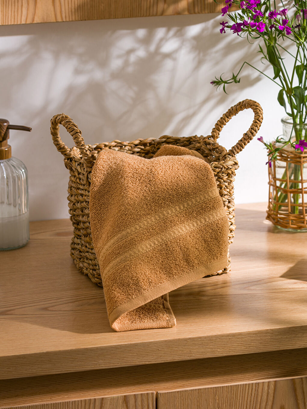 Kahverengi Pamuklu Yüz Havlusu 50x80 cm