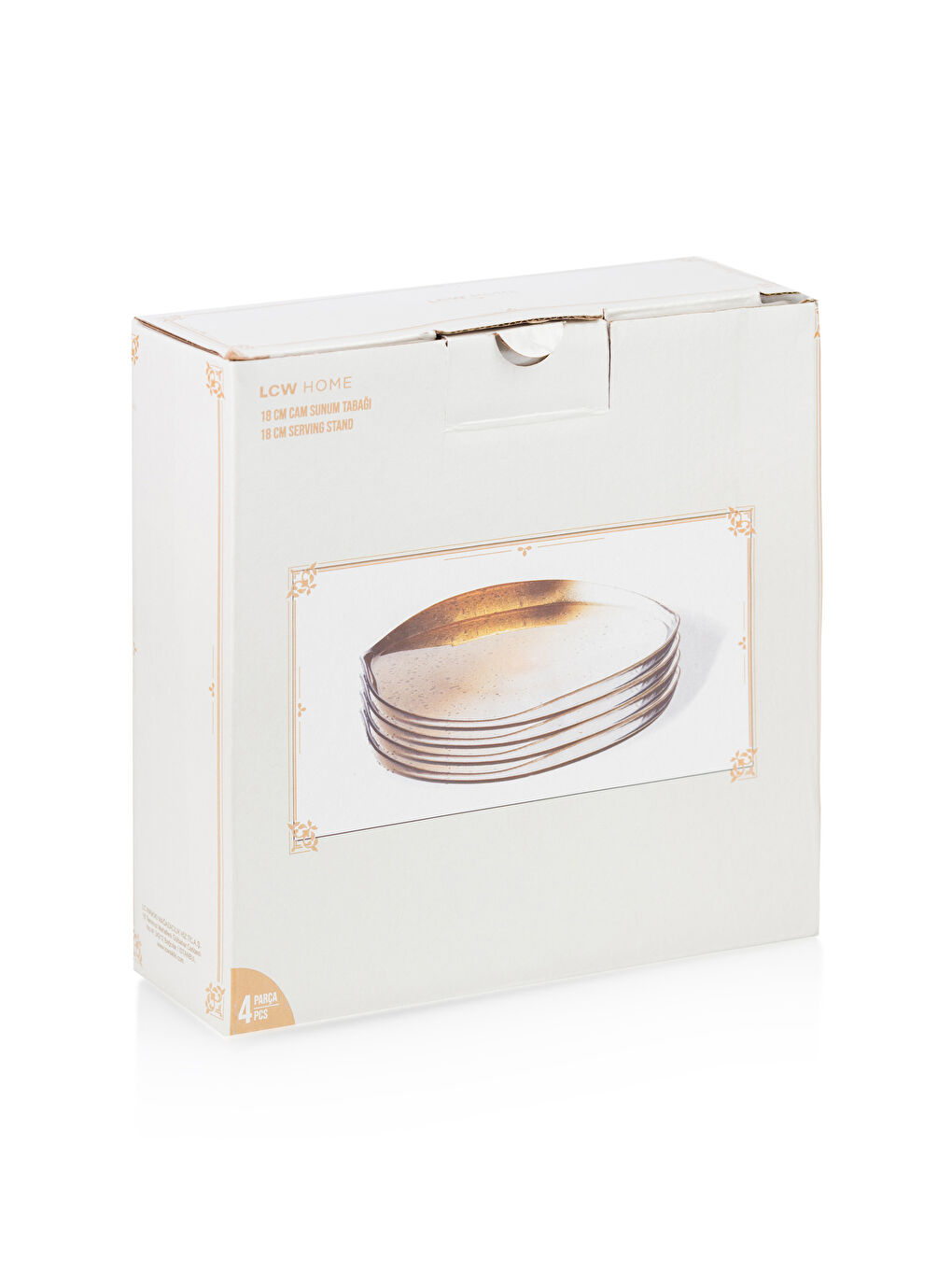 LCW HOME Transparentes Glas-Serviertablett 4er-Pack 18 cm -S4IJ07Z8-GHW