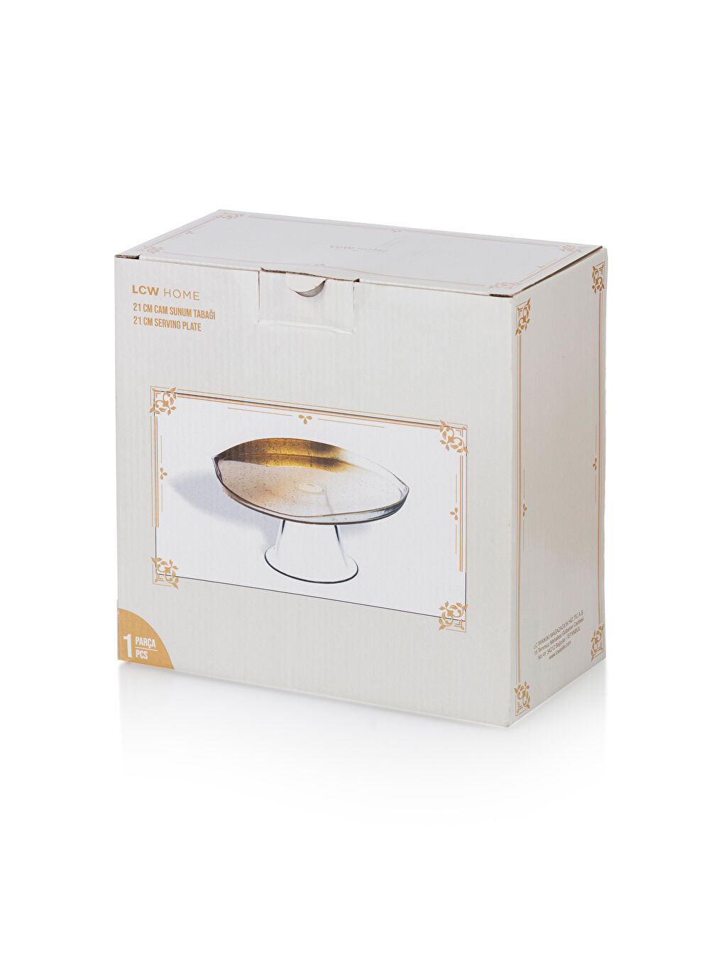 Renksiz Ayaklı Cam Sunumluk 21 cm-4