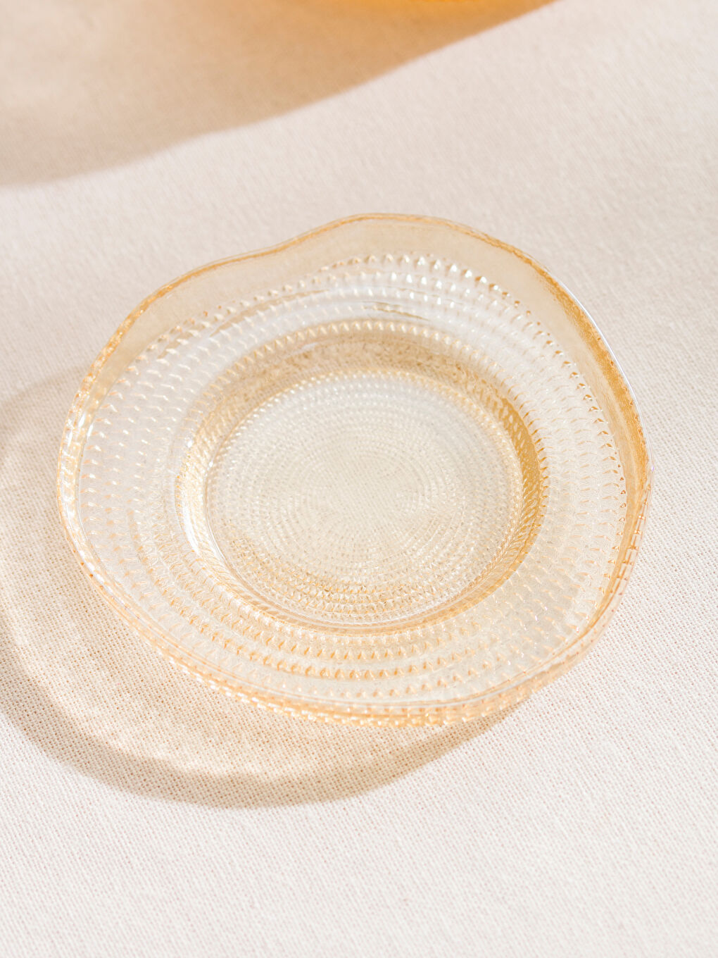 Sarı Cam Çay Tabağı 6'lı 11 cm-2