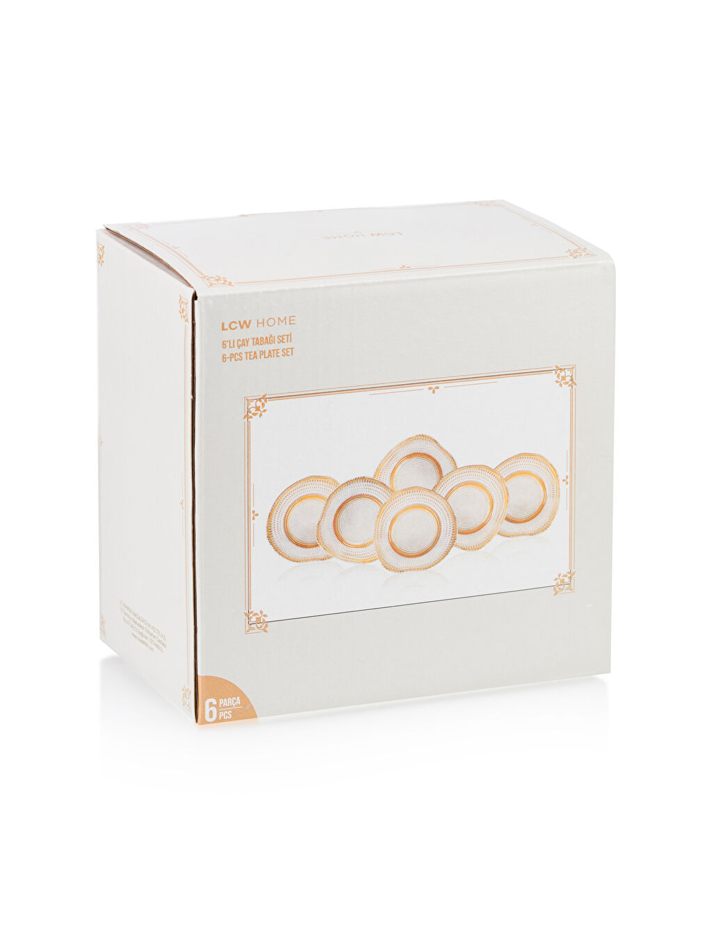 Sarı Cam Çay Tabağı 6'lı 11 cm-3