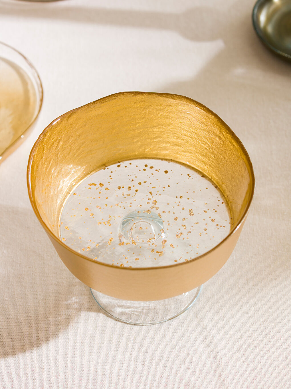 Sarı Cam Ayaklı Sunumluk 16 cm-3