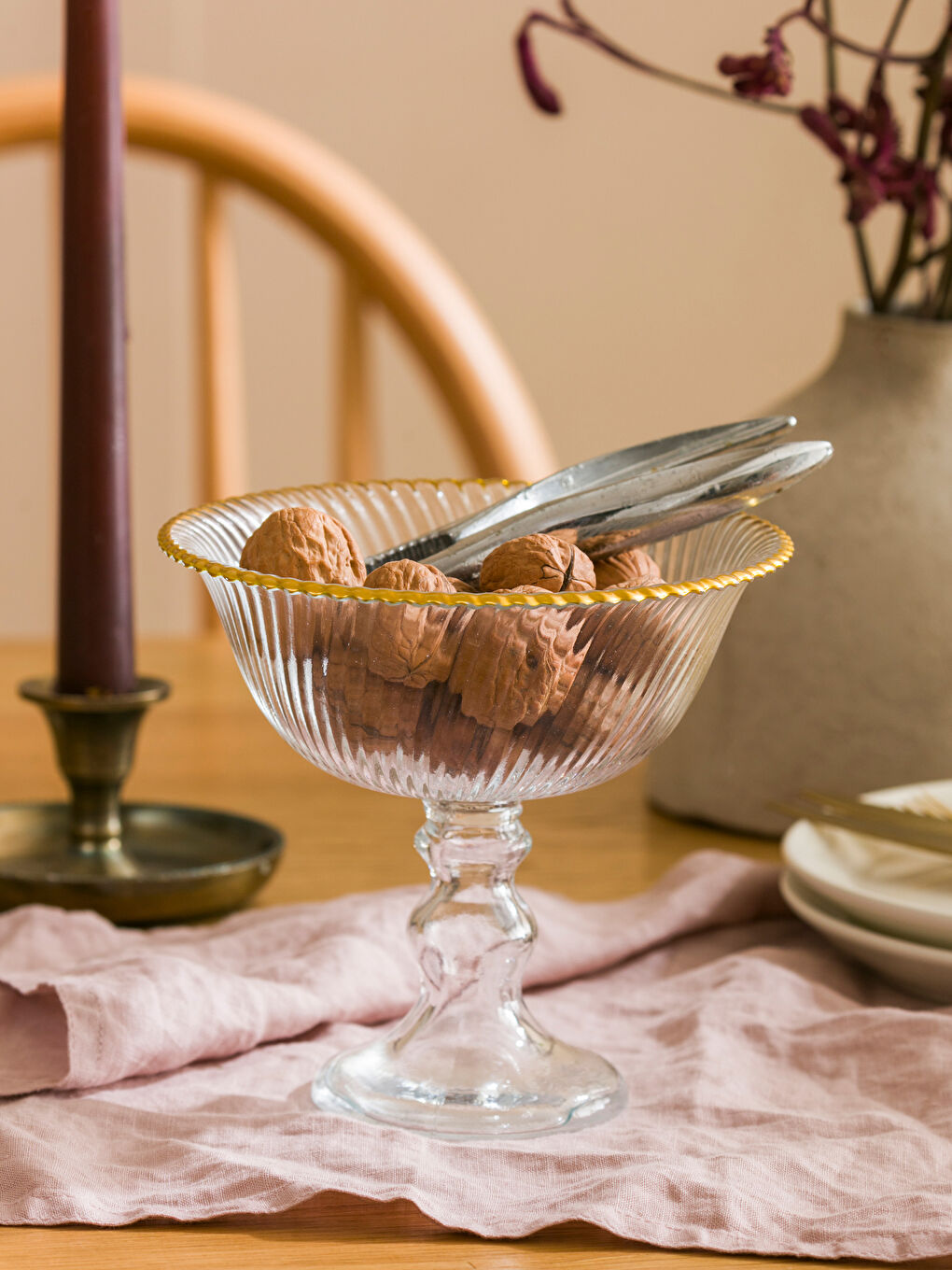 Renksiz Ayaklı Cam Sunumluk 16 cm