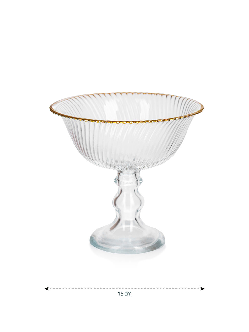 Renksiz Ayaklı Cam Sunumluk 16 cm-3