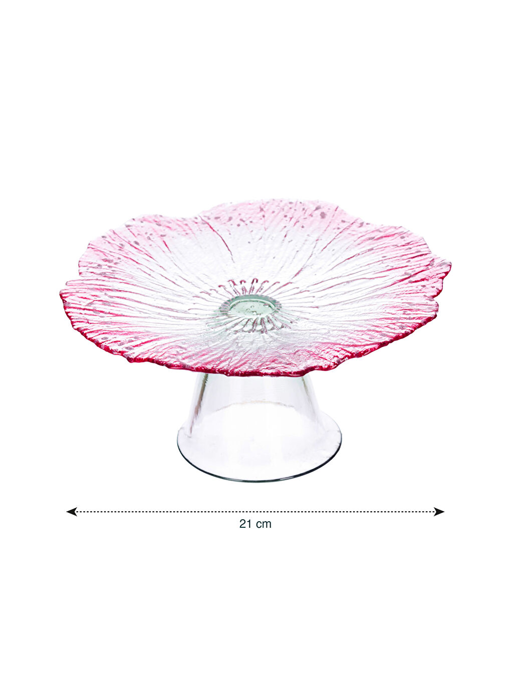 Pembe Ayaklı Cam Sunumluk 21 cm-4