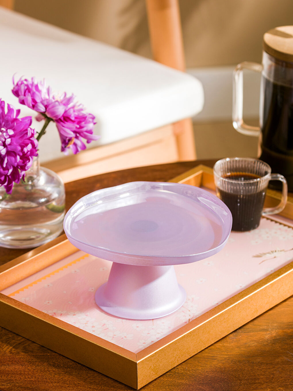 Renksiz Ayaklı Cam Sunumluk 18 cm-1