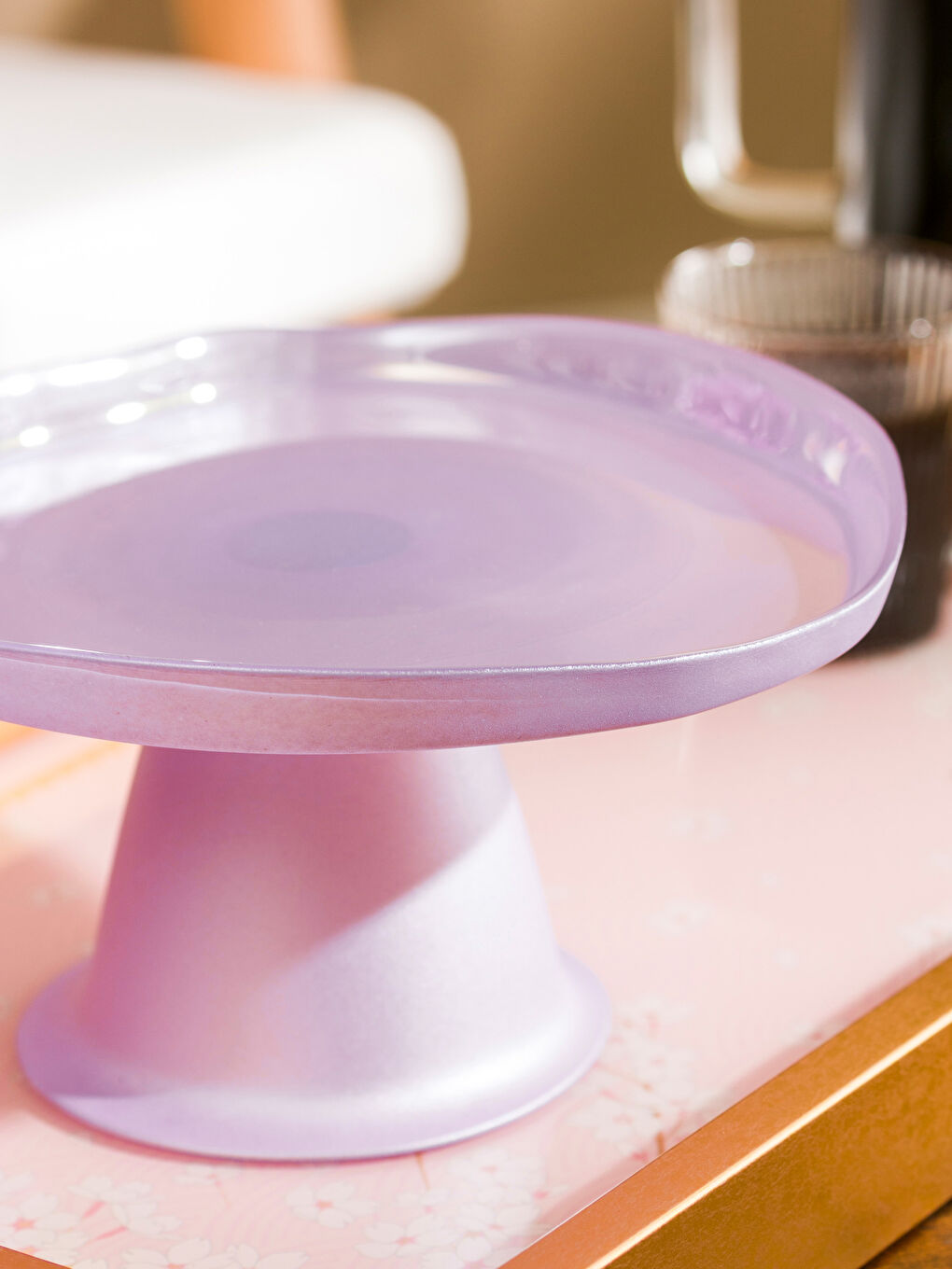 Renksiz Ayaklı Cam Sunumluk 18 cm-2