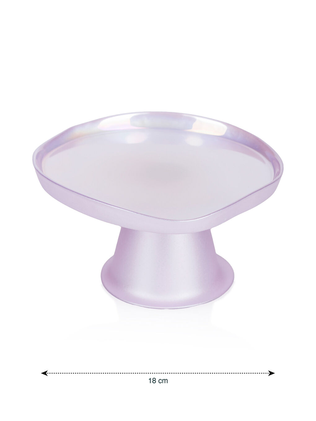 Renksiz Ayaklı Cam Sunumluk 18 cm-3