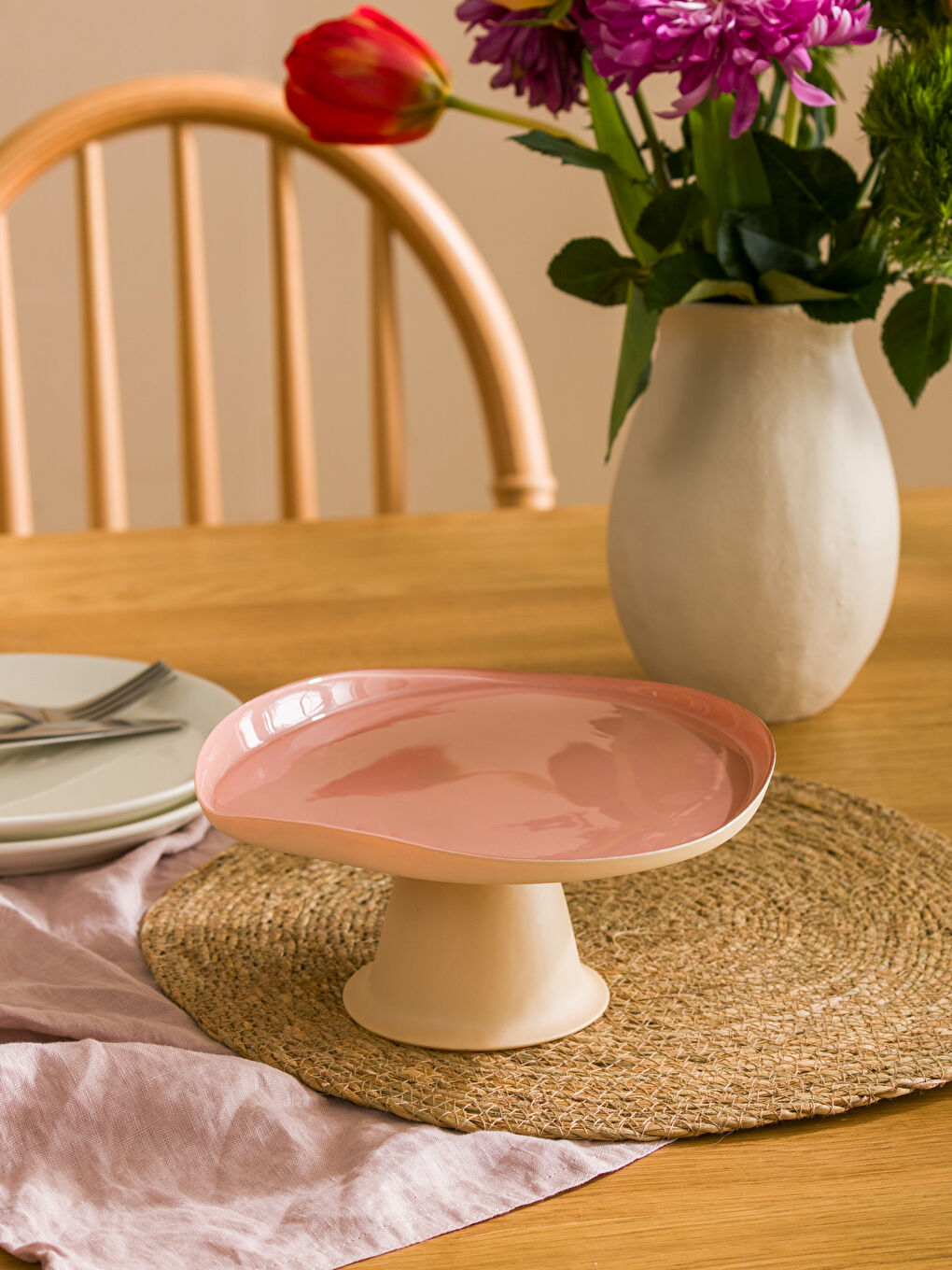 Karışık Ayaklı Cam Sunumluk 21 cm-1