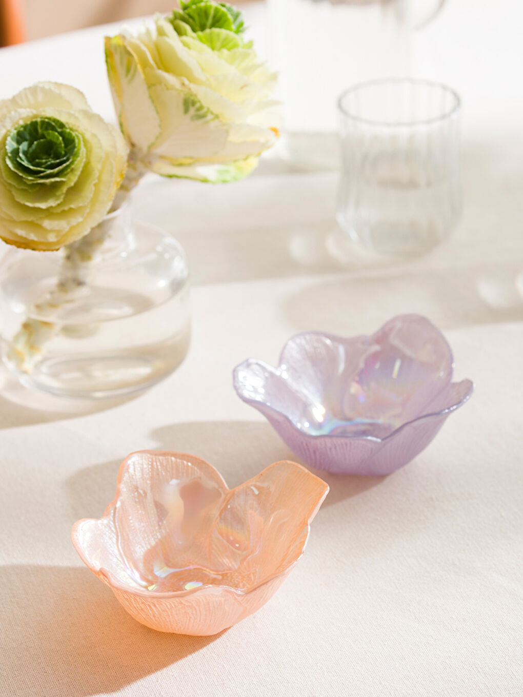 Pembe Çiçek Figürlü Çerezlik 2'li 11 cm