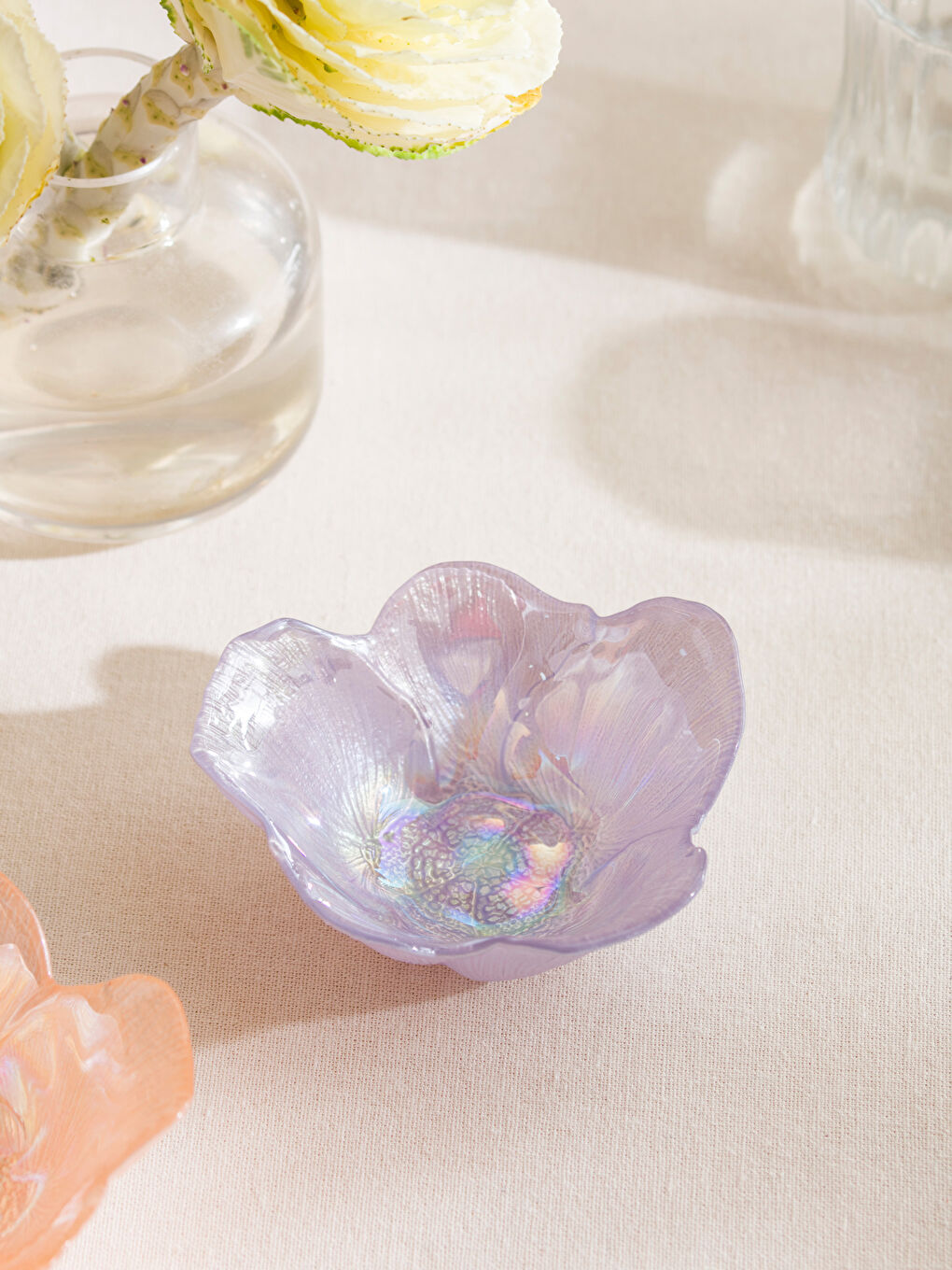 Pembe Çiçek Figürlü Çerezlik 2'li 11 cm-1