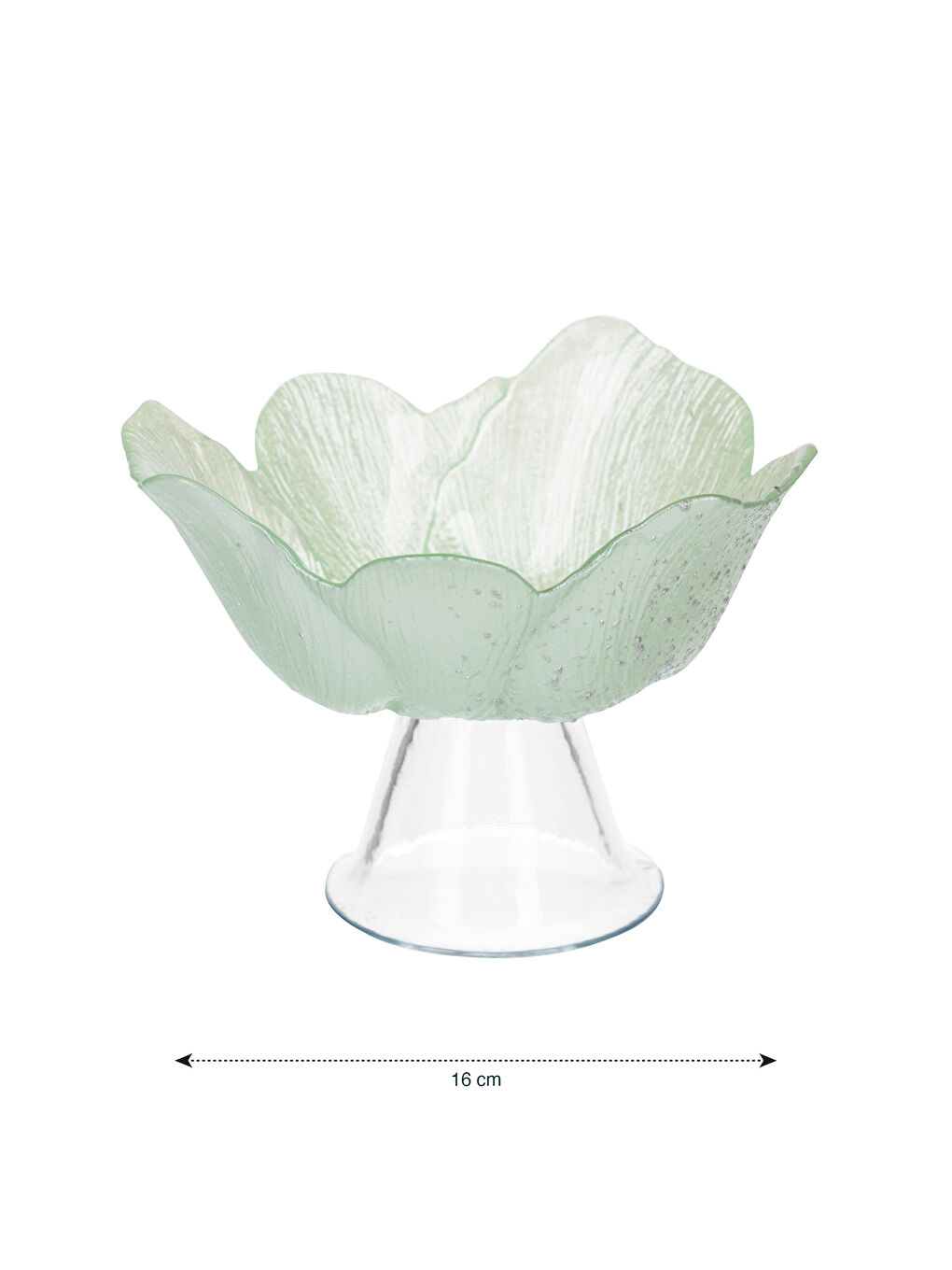 Turkuaz Ayaklı Cam Sunumluk 16 cm-4