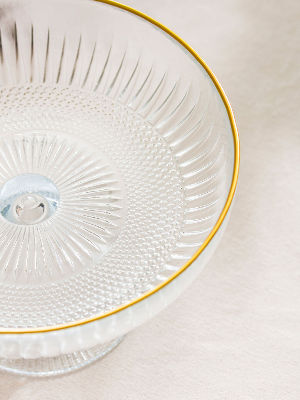 Renksiz Ayaklı Cam Sunumluk 20 cm-2